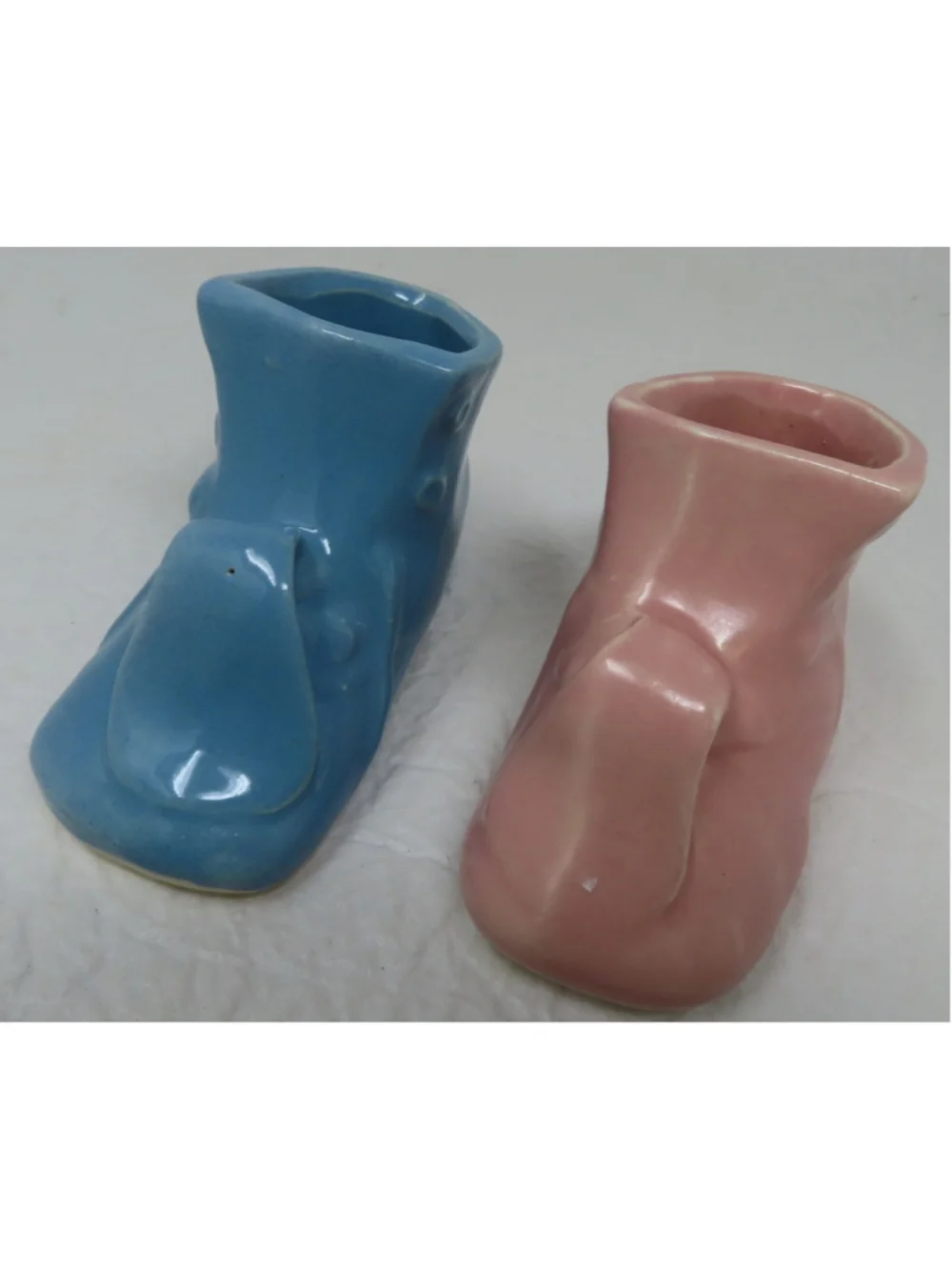 Gender Reveal Ceramic Glazed Baby Boots Planters
